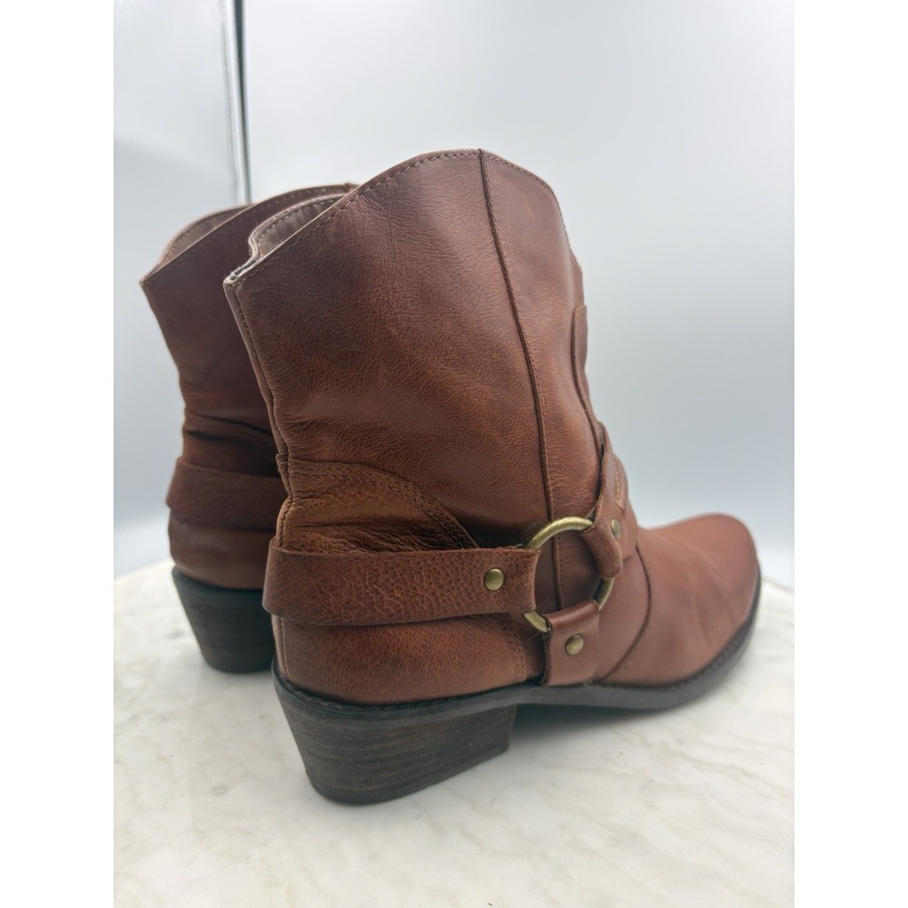 Franco Sarto Leather Boots Wade Brown Harness Western Mid Calf Womens 8 Boho EUC - Picture 6 of 12